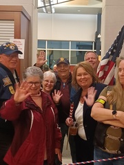 Russ Honor Flight Corvette club members  at airport
